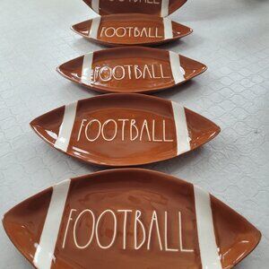Rae Dunn Football Appetizer Plates Set I